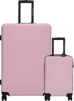 Enrico Benetti Louisville Kofferset Tweedelig - 39040-02 - Roze -Reisbagage Winkel 880x1200
