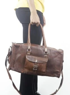 Duffeltas Weekendtas 50 X 24 X 24 Cm - Echte Leder - Cognac Bruin Leder – Reistas - Sporttas 21 Duffeltas Weekendtas 50 X 24 X 24 Cm - Echte Leder - Cognac Bruin Leder – Reistas - Sporttas -Reisbagage Winkel 888x1200 17