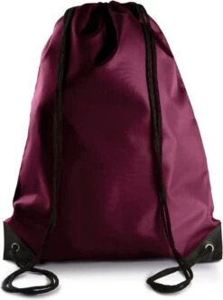 Merkloos Sport Gymtas/draagtas In Kleur Bordeaux Rood Met Handig Rijgkoord 34 X 44 Cm Van Polyester En Verstevigde Hoeken