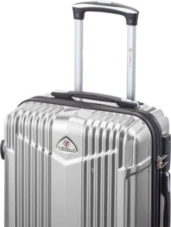 Tesla PC - Handbagage Koffer - 55x35x20 Cm - 4 Wielen - Zilver -Reisbagage Winkel 905x1200