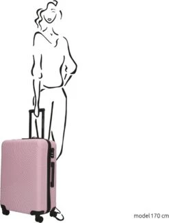 Enrico Benetti Koffer / Trolley / Reiskoffer - 65 X 41 X 25 Cm - 68 Liter - ABS - Maat M - Louisville - Roze -Reisbagage Winkel 909x1200 2