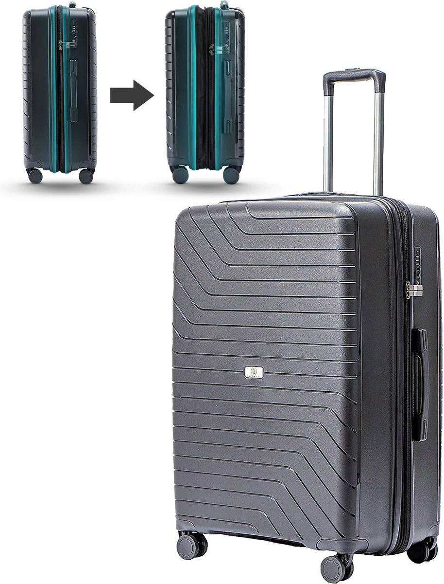 Legage Koffer - Reiskoffer - Trolley - Inclusief Uitzetlaag - Zwart - Maat L - 28 Inch 3 Legage Koffer - Reiskoffer - Trolley - Inclusief Uitzetlaag - Zwart - Maat L - 28 Inch