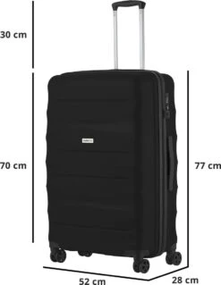 CarryOn Porter ® Reiskoffer - 77cm Trolley Met TSA-slot - 100 Ltr - OKOBAN Registratie - Zwart -Reisbagage Winkel 928x1200 1