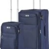 TravelZ Softspinner TSA Kofferset - 2-delig Handbagage + Grote Koffer 77cm - Dubbele Wielen - Blauw -Reisbagage Winkel 928x1200