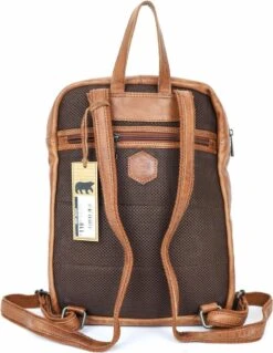 Bear Design Tiffany Leren Rugzak - Cognac -Reisbagage Winkel 930x1200 7