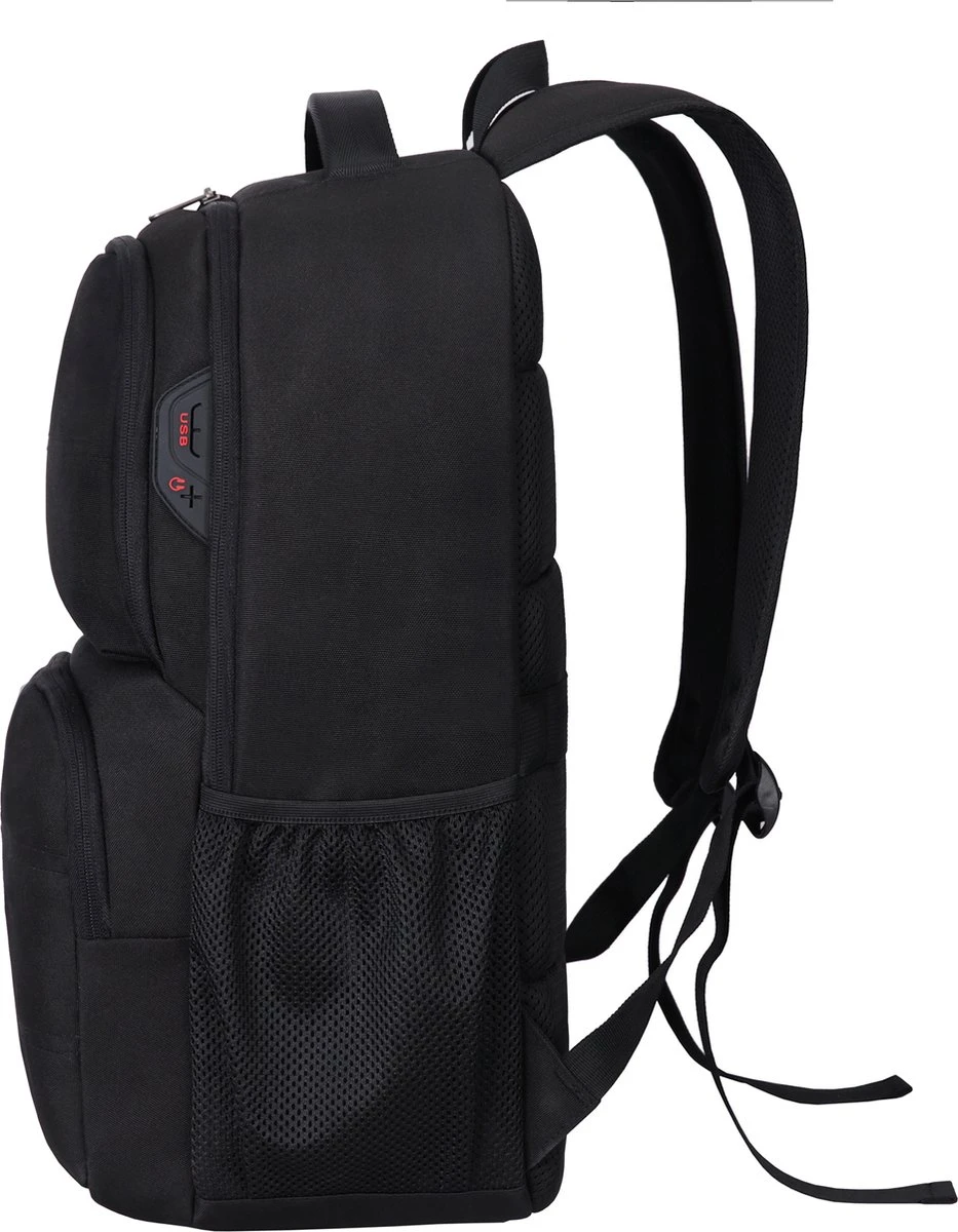 Merkloos Anti Diefstal Waterdichte Rugzak Inclusief Usb Oplaadstation - 14 T/m 15.6 Inch - Zwart 6 Merkloos Anti Diefstal Waterdichte Rugzak Inclusief Usb Oplaadstation - 14 T/m 15.6 Inch - Zwart - Afbeelding 4