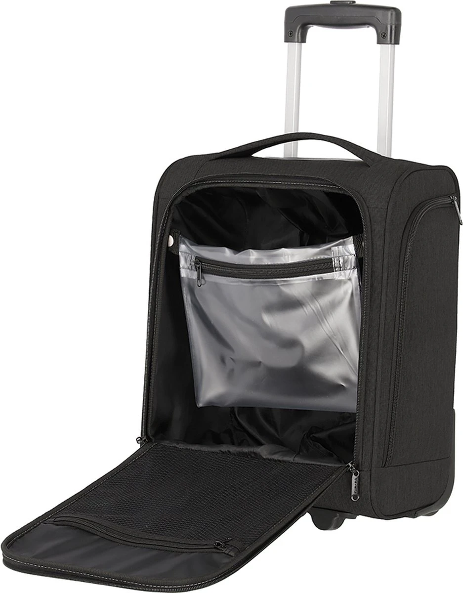 Travelite Handbagage Zachte Koffer / Trolley / Reiskoffer - Cabin - 43 Cm - Zwart 7 Travelite Handbagage Zachte Koffer / Trolley / Reiskoffer - Cabin - 43 Cm - Zwart - Afbeelding 5