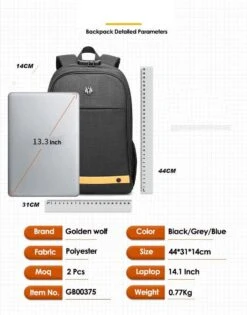 Golden Wolf Rugzak - Rugtas - Laptoptas - Motortas - Antraciet - Smartlock -Reisbagage Winkel 940x1200 7