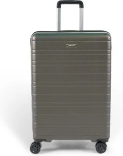 ©TROLLEYZ - Amsterdam No.9 - Reiskoffer 69cm Met TSA Slot - Dubbele Wielen - 360° Spinners - 100% ABS - Reiskoffer In Cloudy Grey