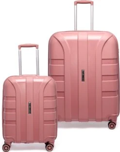©TROLLEYZ - Paris No.5 - Kofferset 2 Delig - 55+78cm Met TSA Slot - Dubbele Wielen - 360° Spinners - 100% Polypropyleen - Reiskoffers In Rose Blush -Reisbagage Winkel 945x1200 2