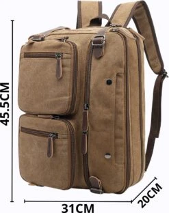 Jeusin® Multifunctionele Comfortabele Laptoptas 3-in-1 Rugtas - Schoudertas - Voor 17,3-inch Laptop Formaat - Bruin -Reisbagage Winkel 951x1200 2