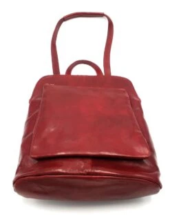 Bestleder – RZ30017 – Rood - Echt Leren - 2 In 1 - Schoudertas – Rugzak - Stevig - Hoge Kwaliteit Italiaans Leer- Rood -Reisbagage Winkel 952x1200 4