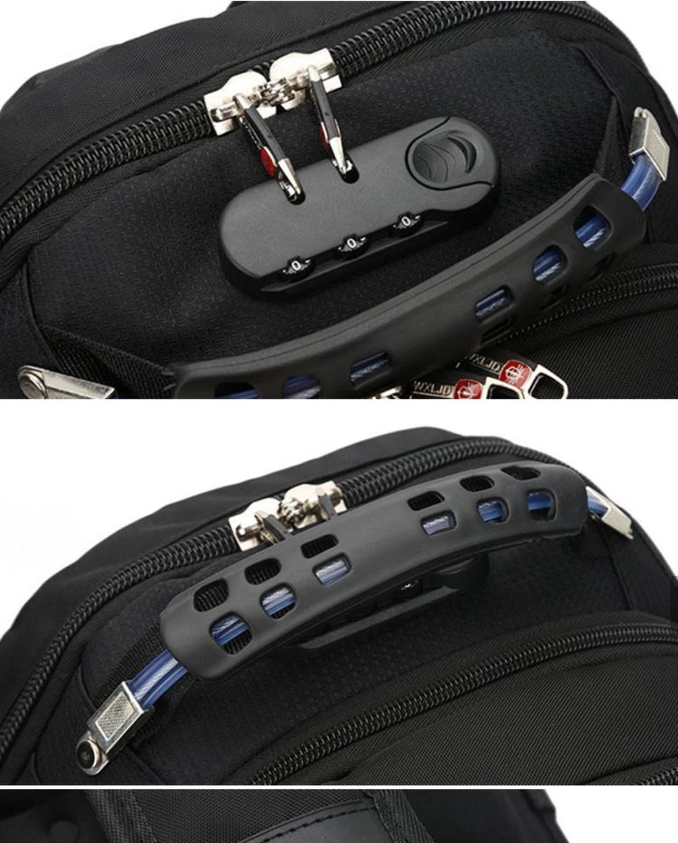 ASA-STAR Rugzak Met 2 USB Charging Anti-theft Laptopvak -Anti-Diefstal- Met Slot (zwart) - Inclusief 2 USB Oplaadstation- Backpack - School - Luxe Laptop Rugtas - Travel- Reistassen - Rugzak Slim Fit School/college Tas Jongens/meisjes -heren- Dames 12 ASA-STAR Rugzak Met 2 USB Charging Anti-theft Laptopvak -Anti-Diefstal- Met Slot (zwart) - Inclusief 2 USB Oplaadstation- Backpack - School - Luxe Laptop Rugtas - Travel- Reistassen - Rugzak Slim Fit School/college Tas Jongens/meisjes -heren- Dames - Afbeelding 10