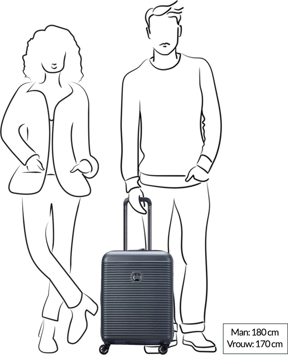 Delsey Handbagage Harde Koffer / Trolley / Reiskoffer - Freestyle - 55 Cm - Grijs 10 Delsey Handbagage Harde Koffer / Trolley / Reiskoffer - Freestyle - 55 Cm - Grijs - Afbeelding 8