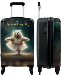 NoBoringSuitcases.com® Koffer - Beer - Rok - Ballet - Licht - Portret - Trolley Op Wieltjes - Reiskoffer - Past Binnen 55x40x20 Cm En 55x35x25 Cm - Handbagagekoffer - Fotokoffer